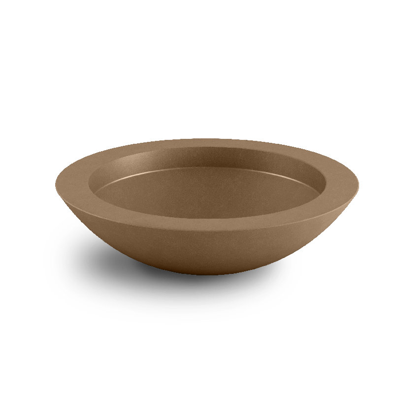 Oceanside Shallow Concrete Planter, Adobe Bluff, 6" H x 24" W x 24" D