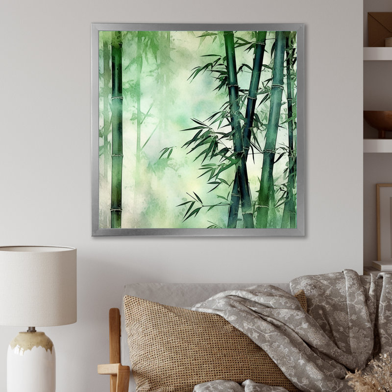 Bamboo Forest Intesed Field - Bamboo, reproduction d'art sur toile_106662, H 24 po x l 24 po x P 1 po, Cadre photo argenté