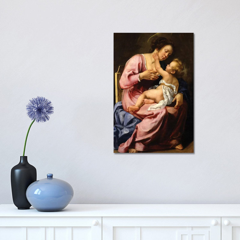 Madonna and Child 1 Piece Wrapped Canvas Painting, 45.72cm H x 30.48cm W x 1.91cm D