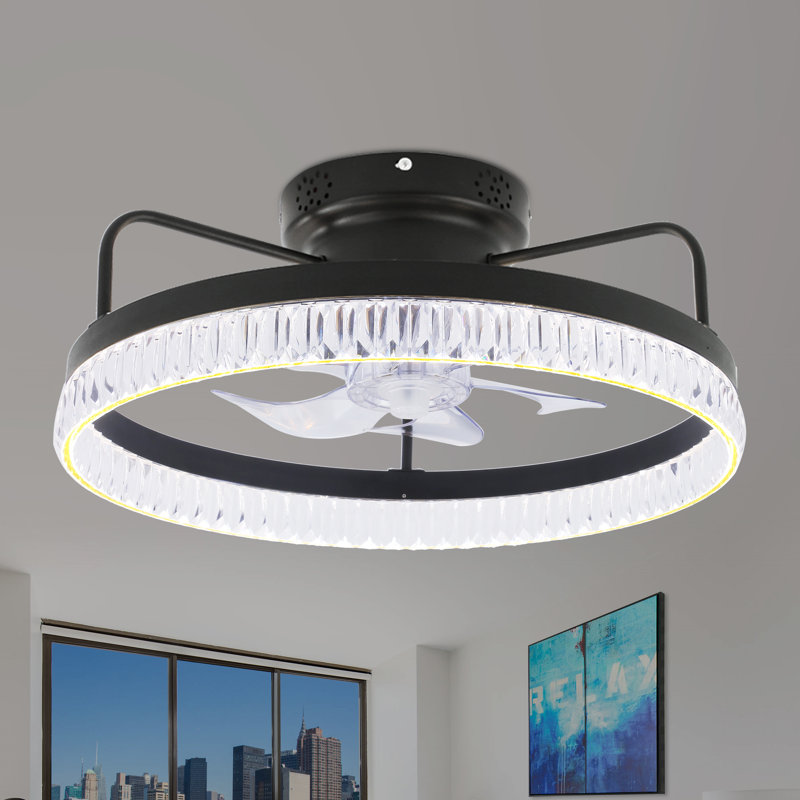 Ventilateur de plafond 20 po avec éclairage à DEL et télécommande Jainab