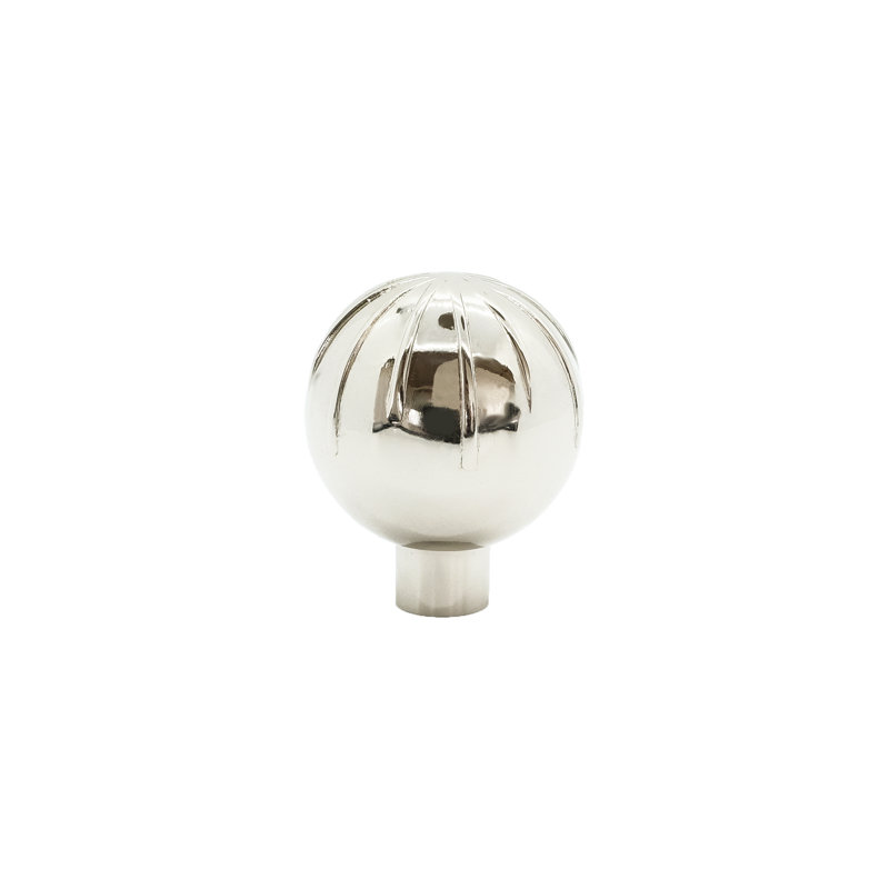 Sunburst Round Knob, Polished Nickel