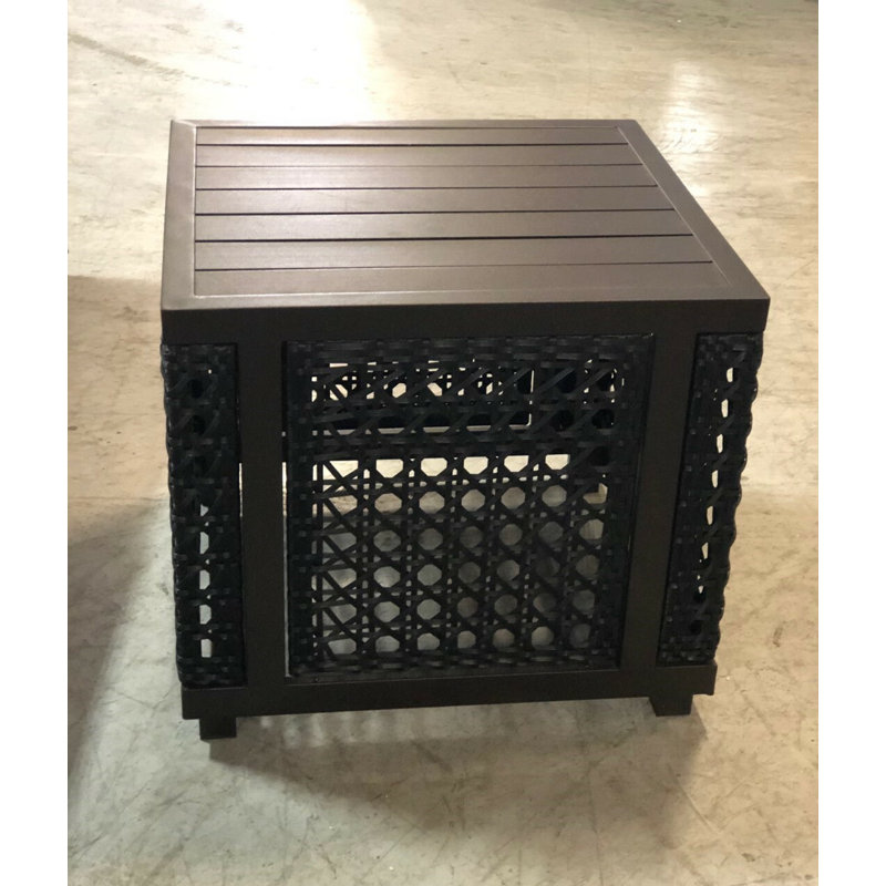 Backus Square Metal Outdoor Side Table , 25.59'' in. W 25.59'' in. D