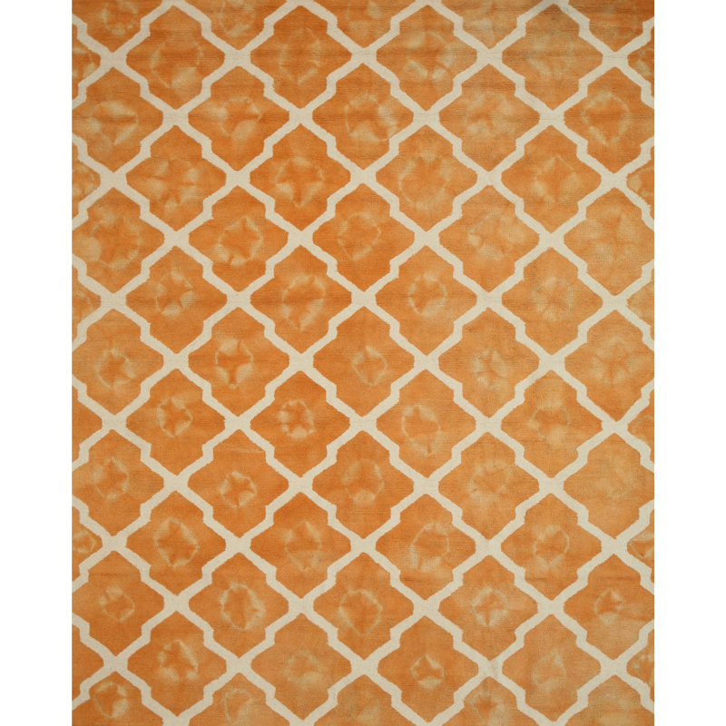 Hand Tufted Wool Geometric Area Rug, 8' x 10'