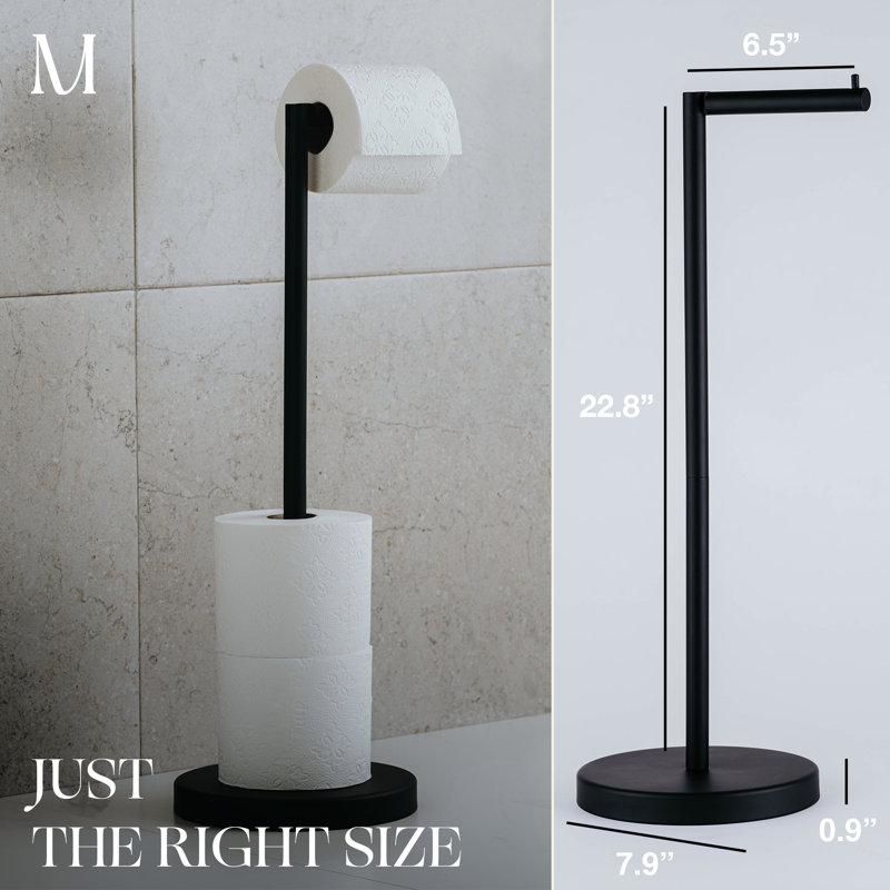 Free Standing Toilet Paper Holder, Matte Black
