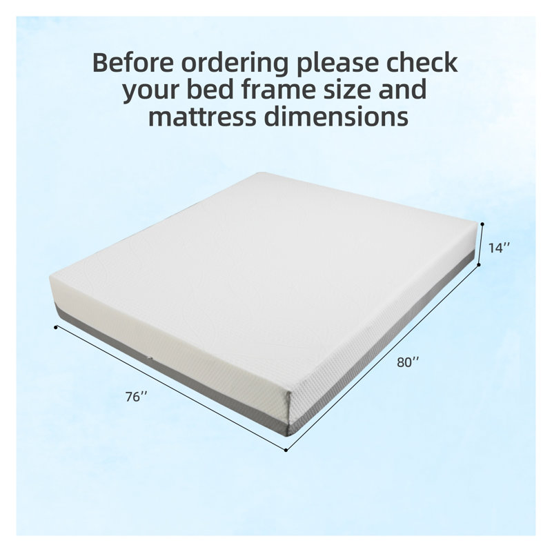 Très grand matelas en mousse à 4 couches de 14 pouces de qualité supérieure avec gel rafraîchissant et support ergonomique