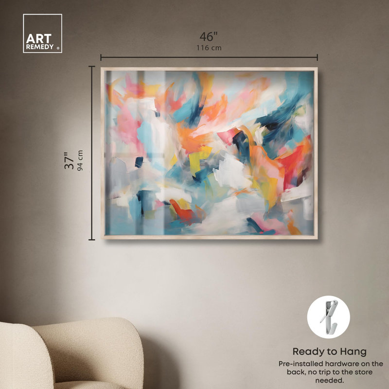 Radiant Dusk I Shadowbox Print Bright Decor par Art Remedy, H 37 po x l 46 po, Crème, crème