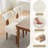 Set of 2 Modern Armless Dining Chairs with Curved Backrest, Fur Fabric, and Solid Wooden Legs for Elegant Seating