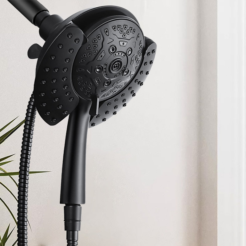 2-IN-1 Shower Head With 7.2" Rainfall Shower & Handheld Shower Head, Matte Black
