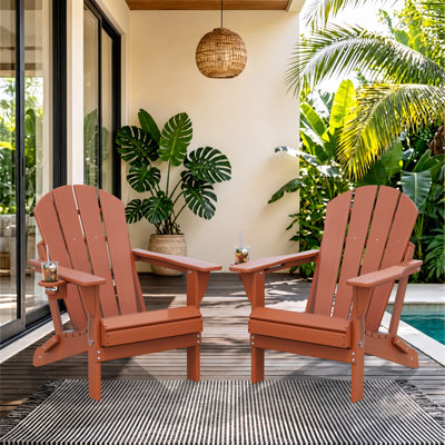 HDPE Outdoor Foldable Adirondack Chair Set Fire Pit Chair