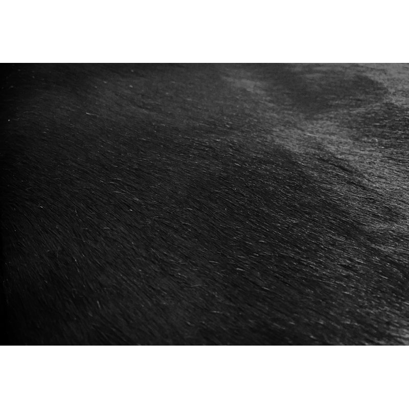 Tapis noir en peau de vache brésilienne Alovinard, Nouveauté 6 pi x 7 pi