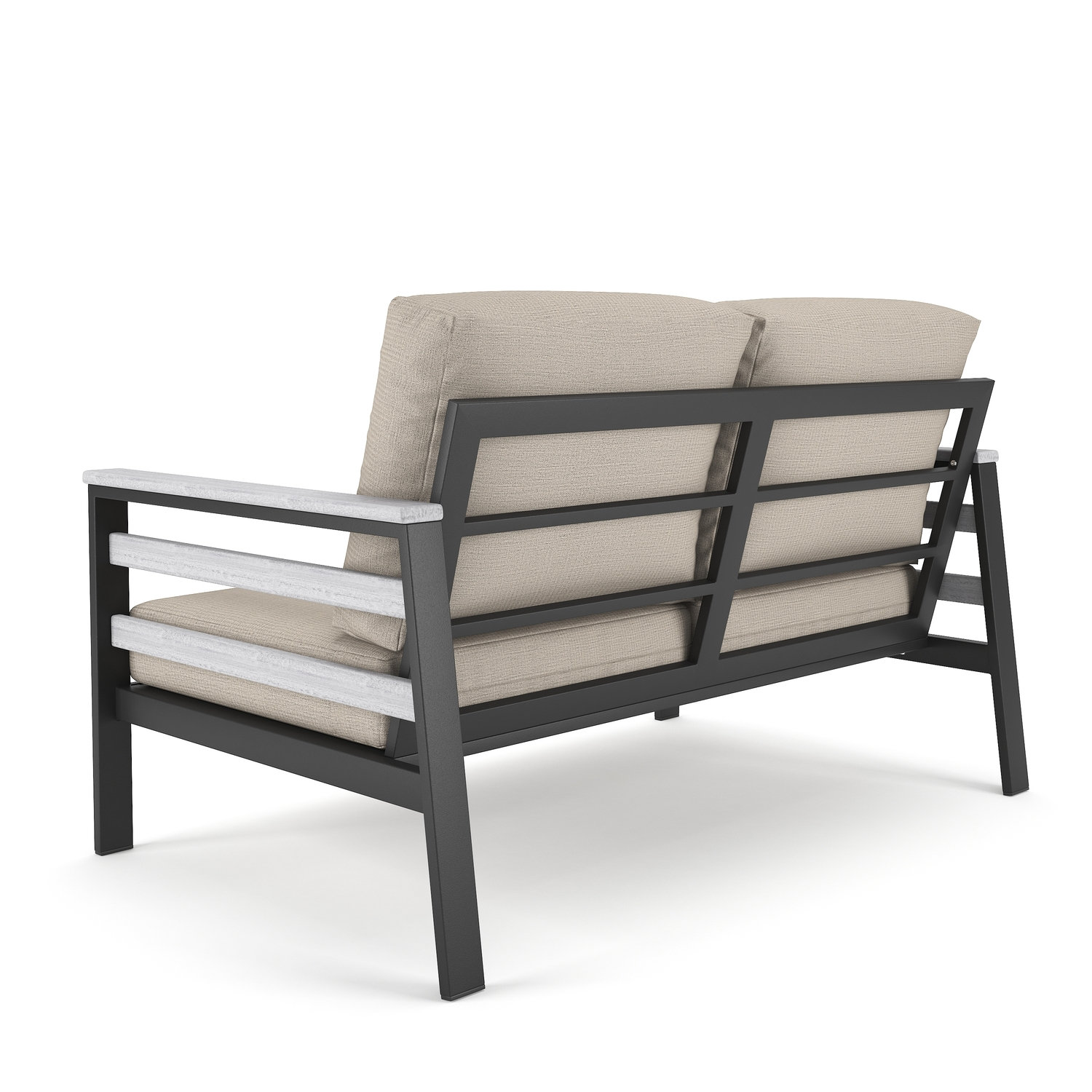 Townsend 55" Sunbrella® Patio Loveseat, Canvas Navy Sunbrella® Canvas, Brown/Dark Gray