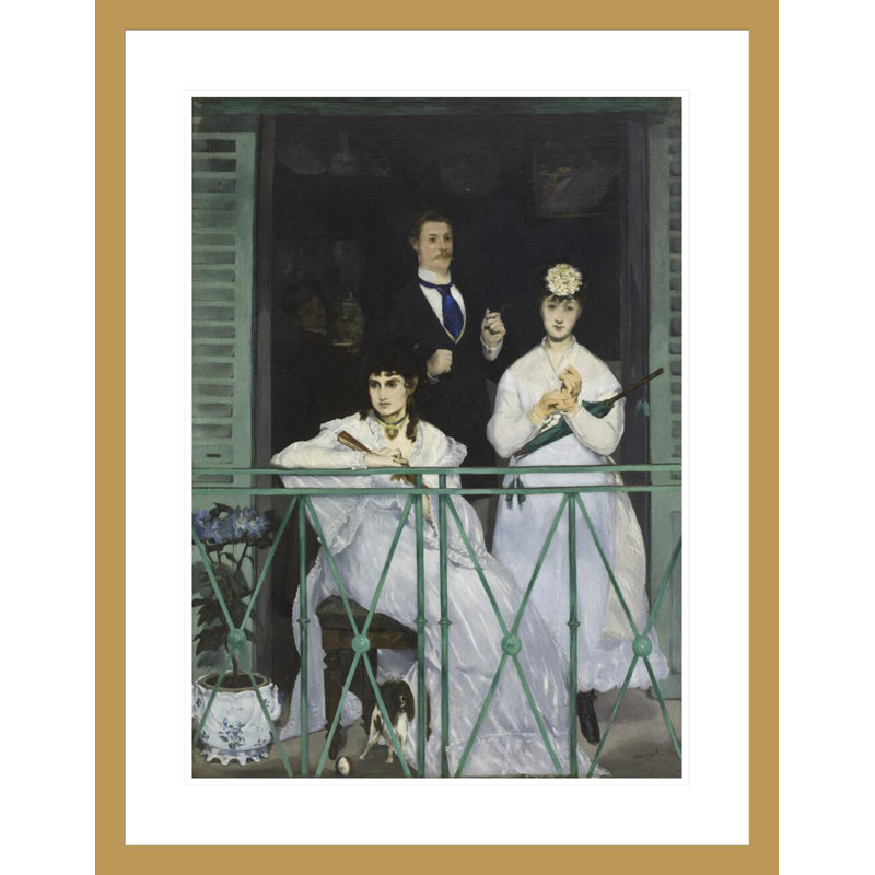 Le balcon d'Edward Manet - estampe numérique encadrée, H 29,5 po x l 23,05 po