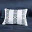 Édredon grand de style avec draps - Motif médaillon bleu marine, détails de bordure doux et brodés, tissu, taies décoratives, plat et ajusté-126501745-126501749