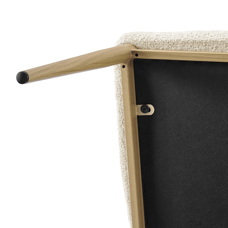 Hughey Dining Side Chair , Natural, Beige Fabric