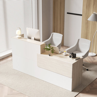 Front Modern Retail Checkout, Reception Desk, Stations Counter Table, White