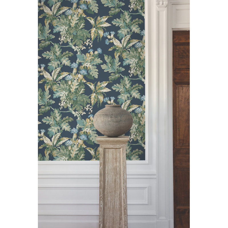 Briarwood Floral Wallpaper Double Roll, Navy