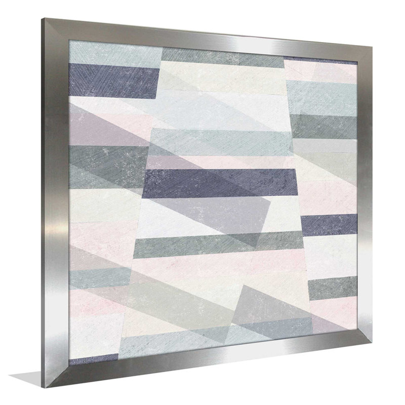 " Pastel Reflections II ", 21.5" H x 21.5" W x 0.75" D, Silver Framed