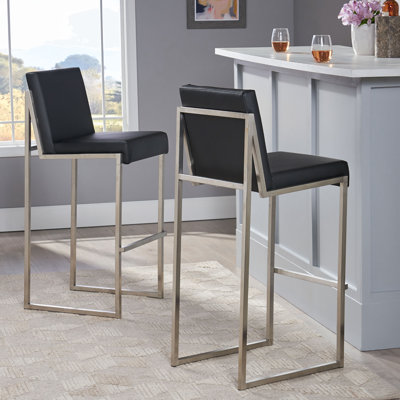 Marcelles Upholstered 30'' Counter Stool with Metal Frame -  Orren Ellis, 7F57C886EB6946DEA3A4686D836FE024