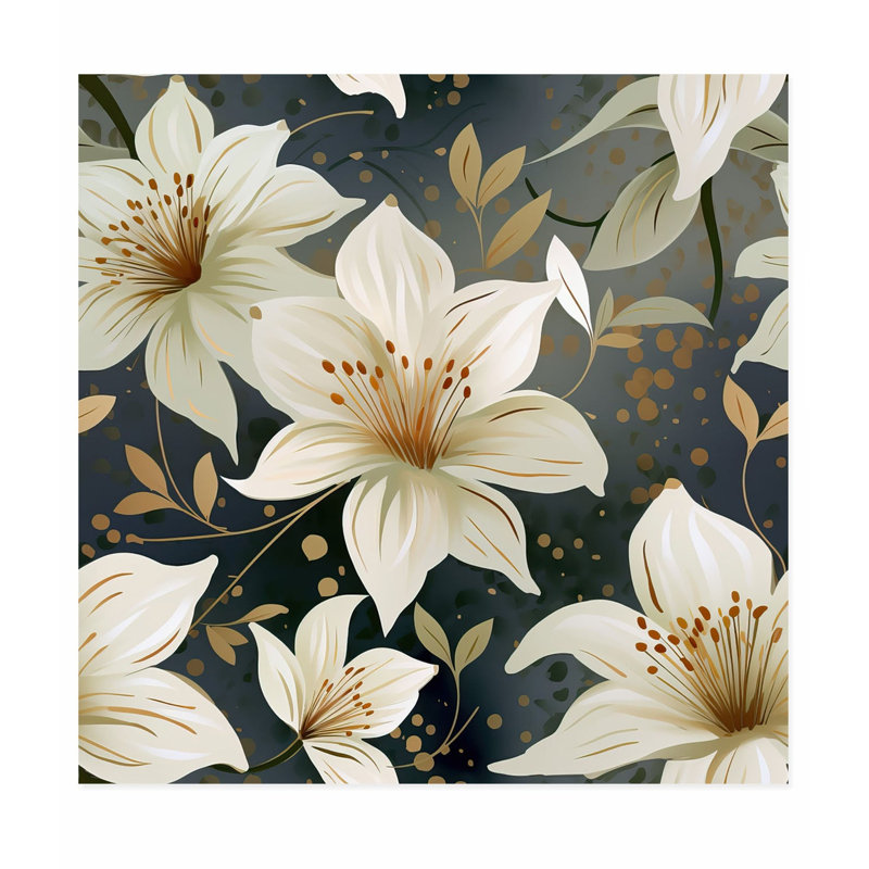Art floral moderne, reproduction d'art non encadrée, H 20 po x l 20 po