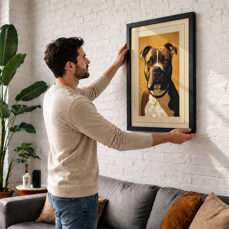Dignified Canine Modern - Framed Print, A1 - 84.1 x 59.4 cm, White