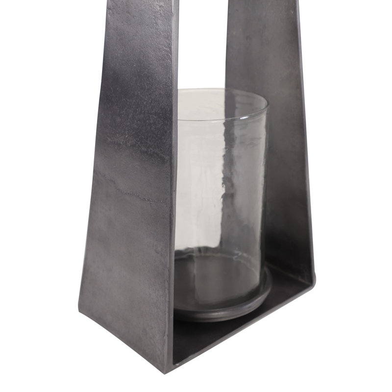 Ouragan de table en métal 23,5 po, H 23,5 po x l 8,5 po x P 5 po, Gris