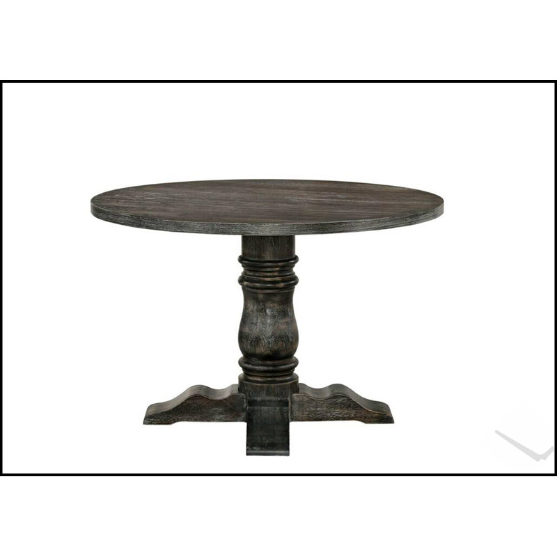 Table de salle à manger ronde à finition grise Leventis