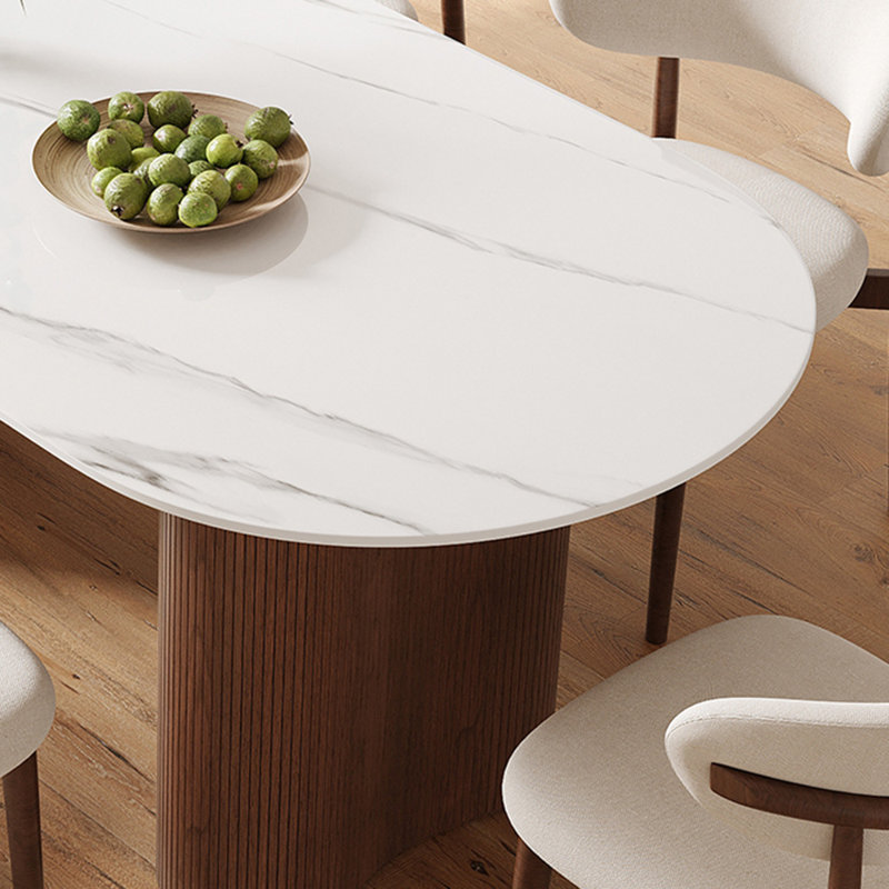 4 Person Dining Table Set With 71" Oval Dining Table & 4 Solid Wood Chairs, 5 Pieces: Table, 4 Chairs