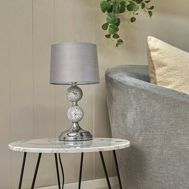 Korbin Metal Table Lamp, No Bulb, Grey