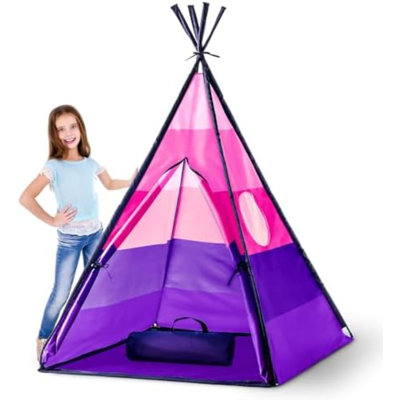 Happy Hut Tent For Kids - Indoor Pop Up Kids Playhouse Tents For Toddlers With Portable Storage Bag (Pink)