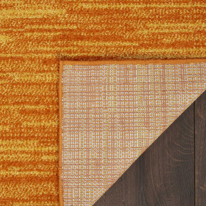 Mullican Sandy Solid Sunburst Orange Easy Care Indoor/Outdoor Area Rug