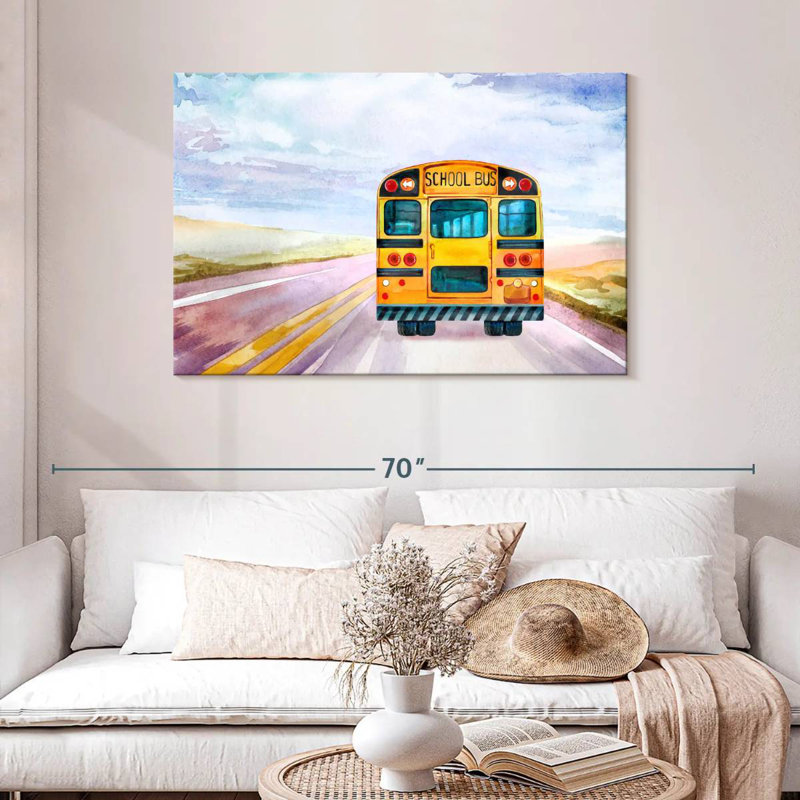 Mehar Yellow School Bus, 30" H x 45" W