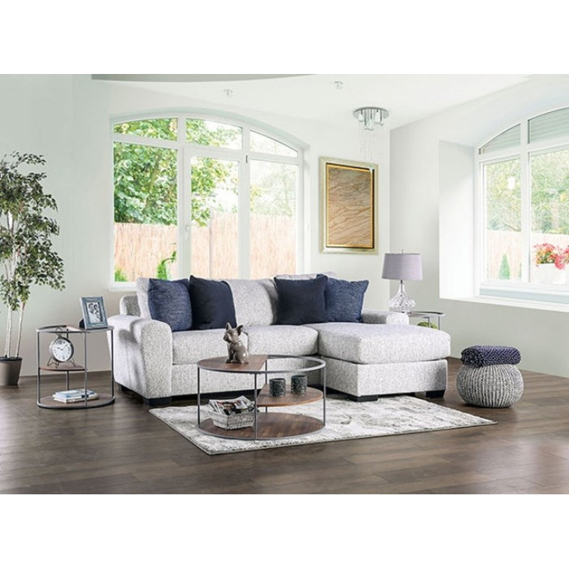 Canapé modulaire 2 pièces Fairlin, Chenille crème
