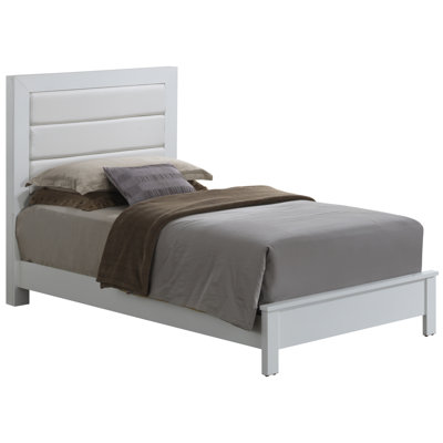 Contemporary Twin Bed In Elegant White