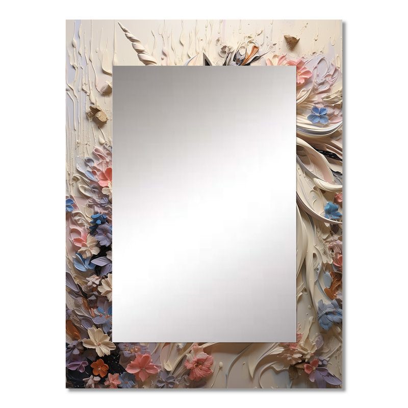 Luscious Unicorn Fantasy Flower Hair - miroir décoratif licornes, miroir mural moderne, impression d'art en métal