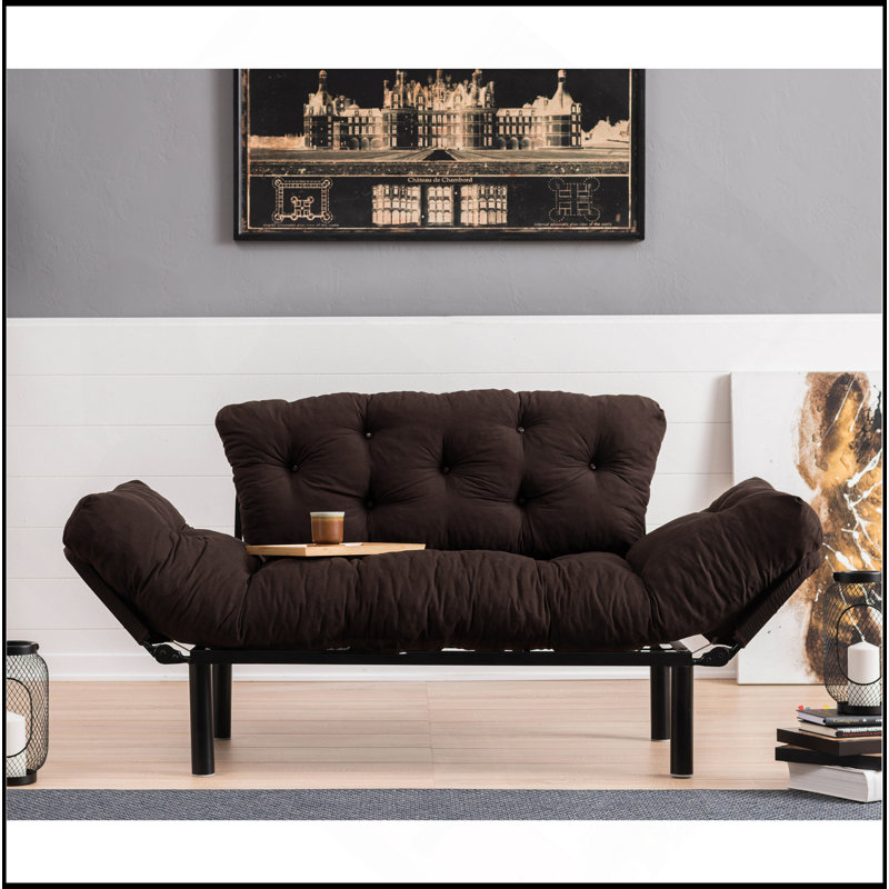 Causeuse à accoudoirs ajustable et moderne Nitta, Brun