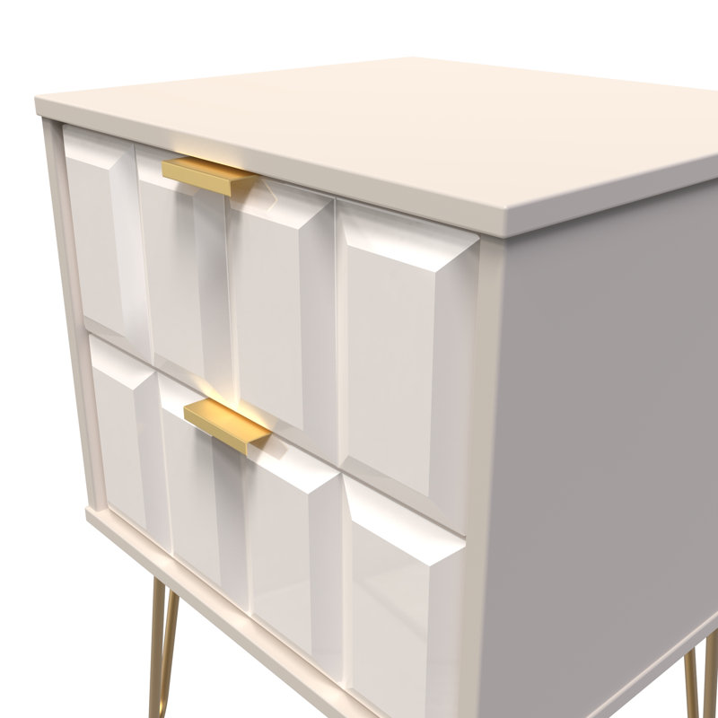 Allem 2 Drawer Bedside Cabinet (Ready Assembled), Kashmir Gloss/Kashmir
