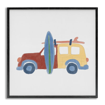 Summer Beach Wagon, art de la giclée encadrée par Carrie Cantwell