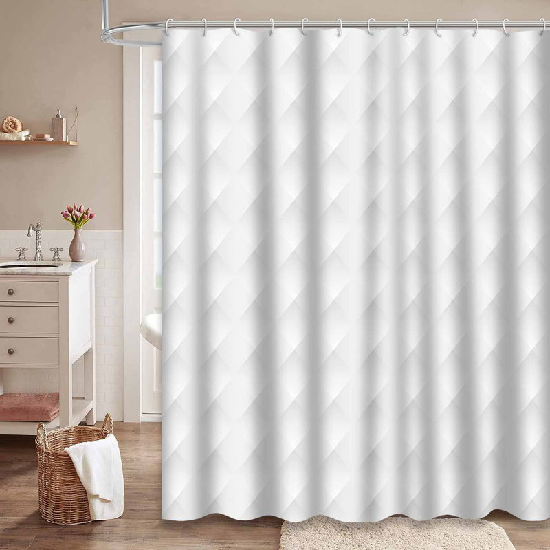 Rideau de douche imperméable à motif géométrique abstrait avec 12 crochets, L 72 po x l 84 po