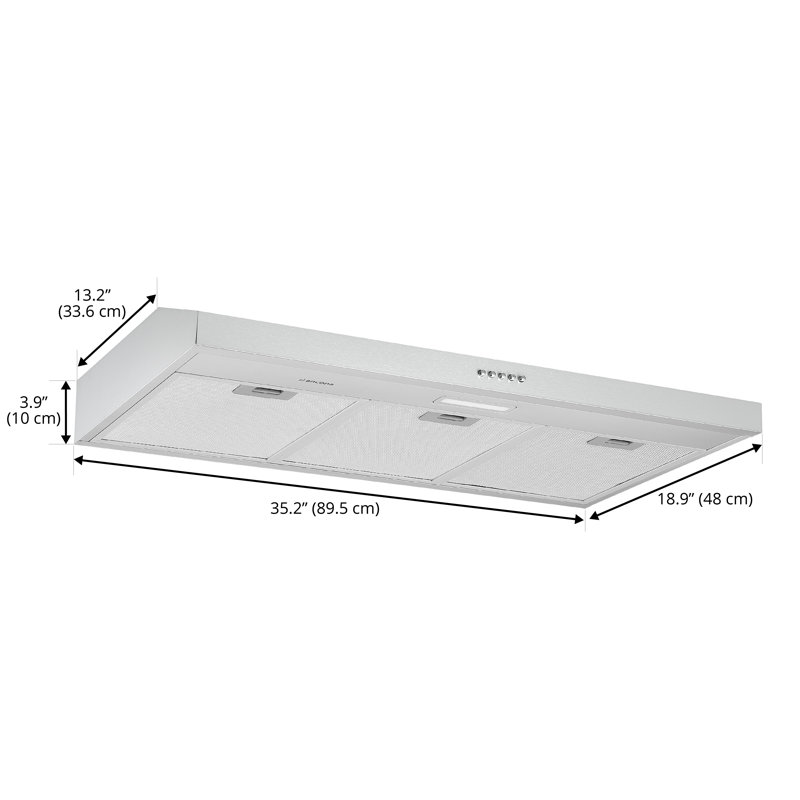 Ancona 36” 110 CFM Convertible Under Cabinet Range Hood in Stainless Steel