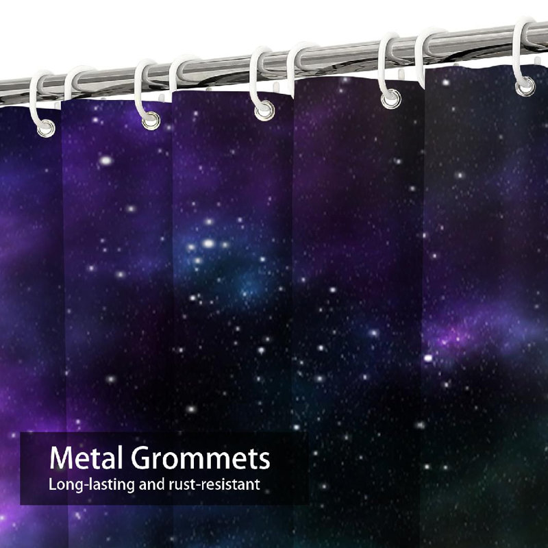 Rideau de douche à 12 crochets Galaxy, L 72 po x l 72 po