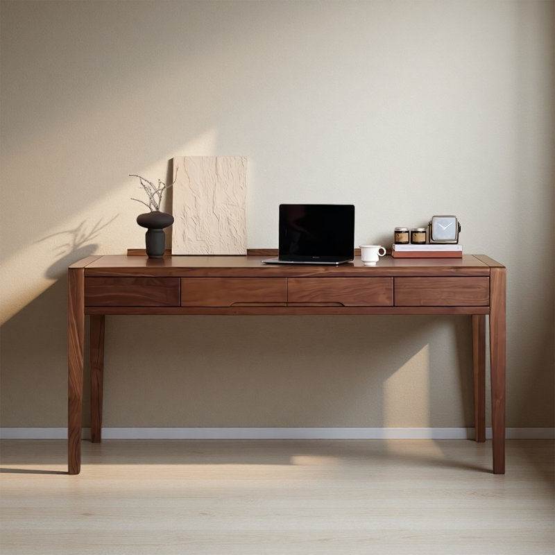 Simple Black Walnut Solid Wood Rectangular Desk