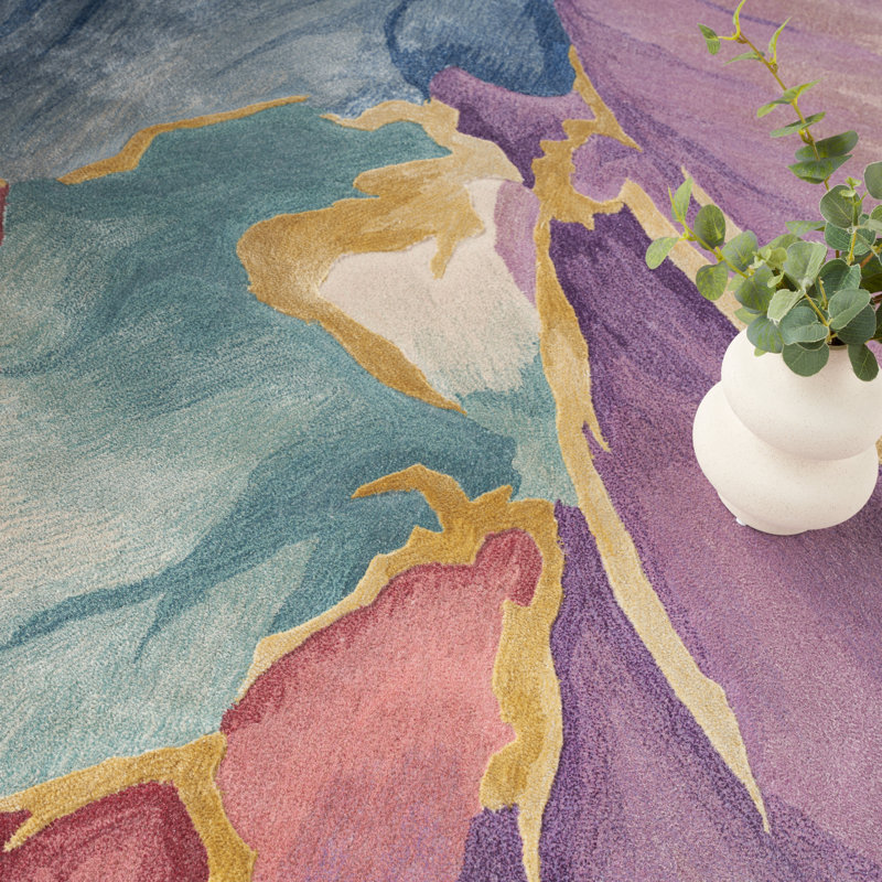 Viscose Abstract Indoor Rug, Rectangle 9'9" x 13'9"