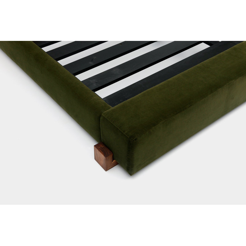Upholstered Platform Bed, Queen, Forest