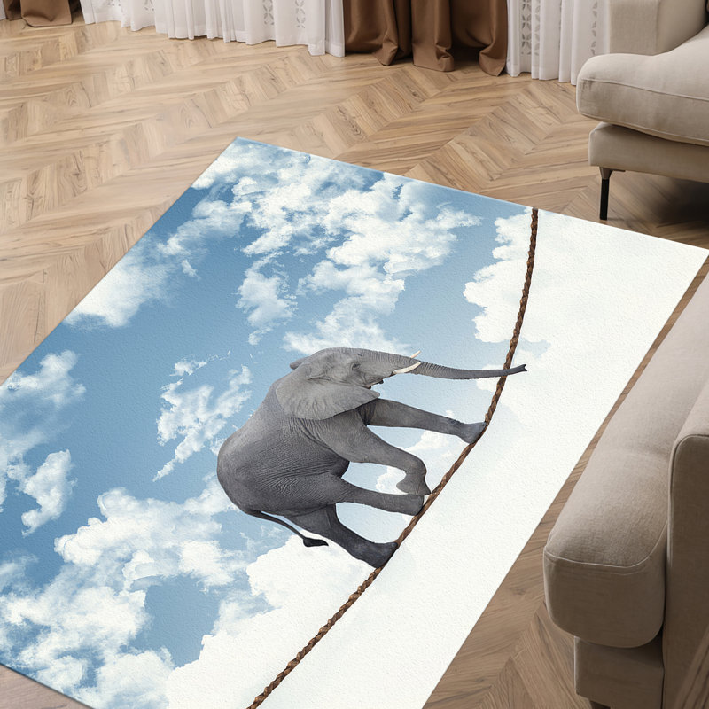 Tapis doux non tissé à motif abstrait monochromatique pour un décor moderne, Rectangle 3 pi 3 po x 4 pi 11 po