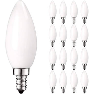 Luxrite 4 Watt (40 Watt Equivalent), CA11 LED, Dimmable Light Bulb, Warm (2700K) E12/Candelabra |