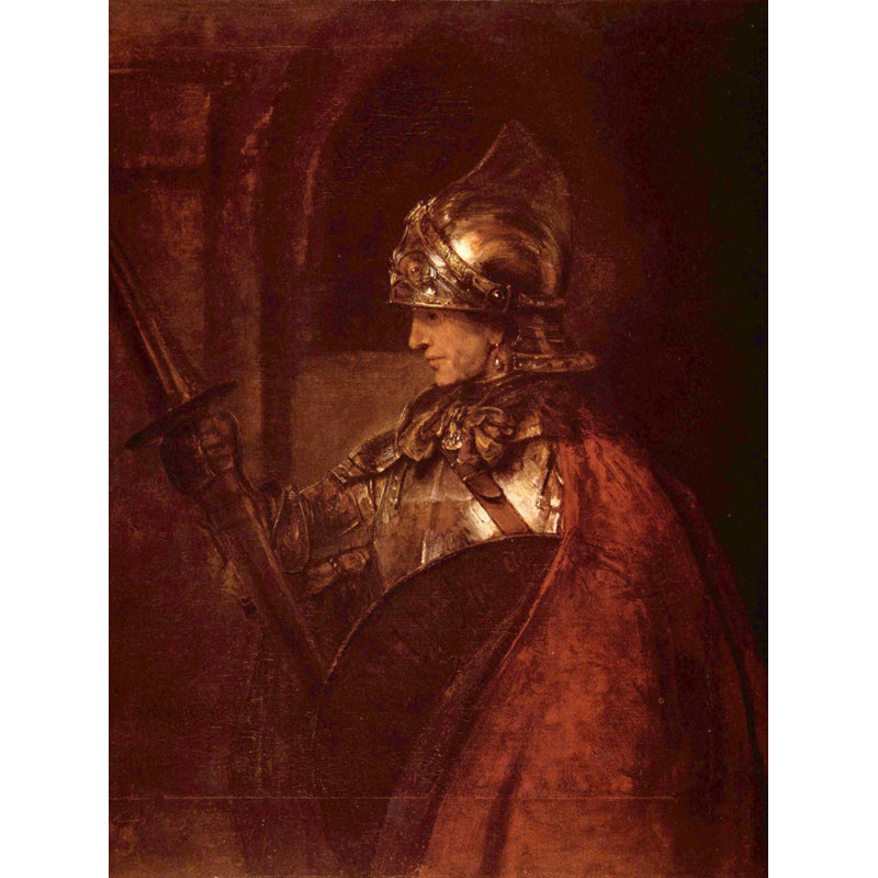 Un homme en armure, H 24 po x l 18 po