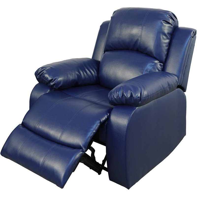 Fauteuil inclinable Ashey, Similicuir bleu