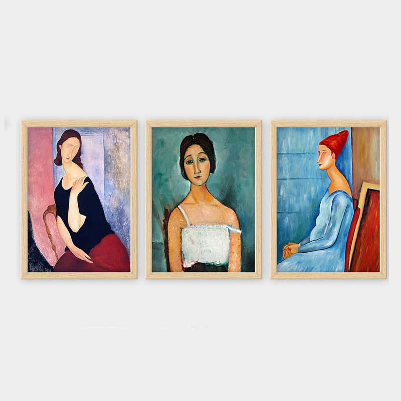 Superbe ensemble de peintures décoratives encadrées (3 pièces) de 21,7 po x 29,5 po chacune | Cadre 100% bois avec polystyrène de 0,8 pouce | Impression numérique UV | Parfait pour la décoration murale de salon, de bureau et de galerie