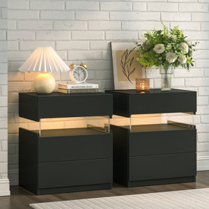 Nightstands set of 2 LED Night Stand
