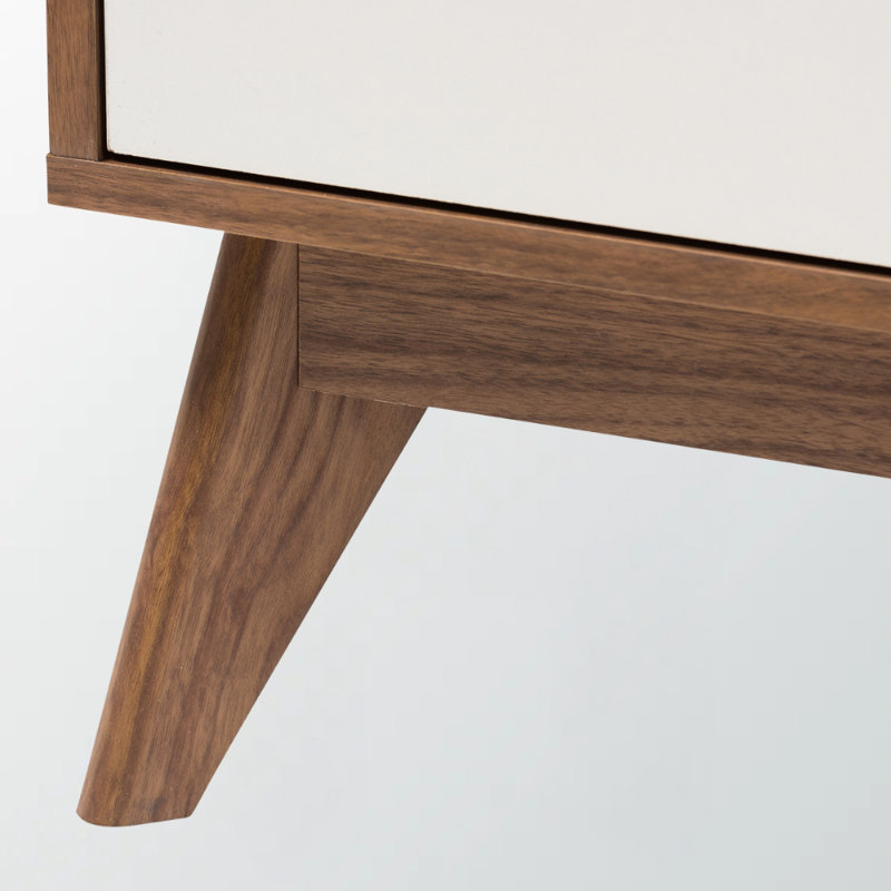Commode à 4 tiroirs Ferndown en bois de noyer et blanc